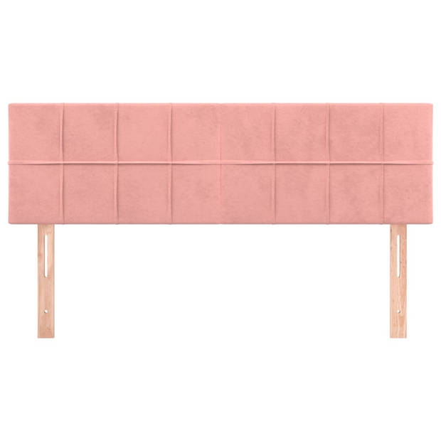 vidaXL Hoofdborden 2 st 72x5x78/88 cm fluweel roze