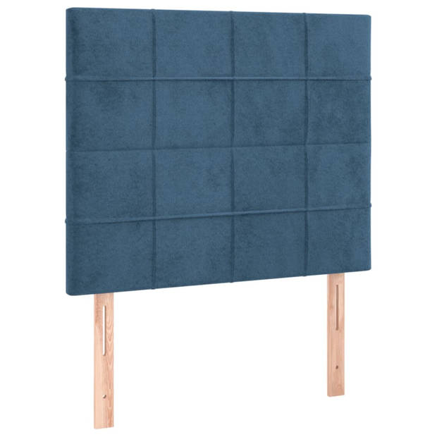 vidaXL Hoofdborden 2 st 100x5x78/88 cm fluweel donkerblauw