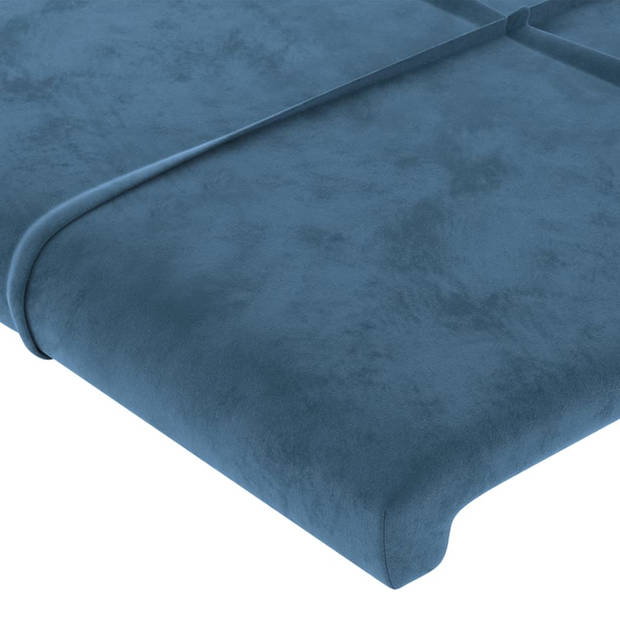 vidaXL Hoofdborden 2 st 100x5x78/88 cm fluweel donkerblauw