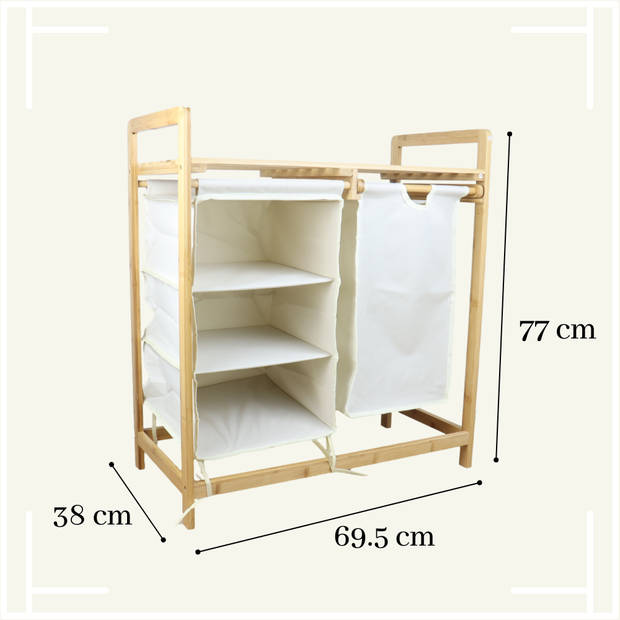 Marbeaux Wasmand Bamboe - Badkamer Organizer - Hout - 77x69,5x38cm