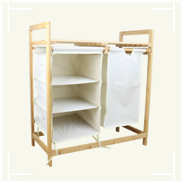 Marbeaux Wasmand Bamboe - Badkamer Organizer - Hout - 77x69,5x38cm