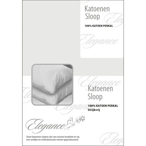 Elegance Kussensloop Hotelsluiting Percal Katoen - licht grijs 60x70cm