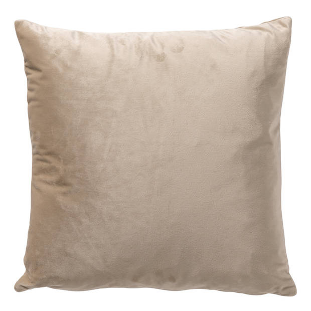 Dutch Decor - AVERY - Sierkussen velvet 45x45 cm - Pumice Stone - beige met goudkleurige print