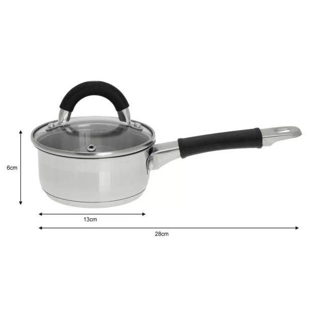 Top Choice - steelpan / sauspan met deksel - rvs - 0,5 liter