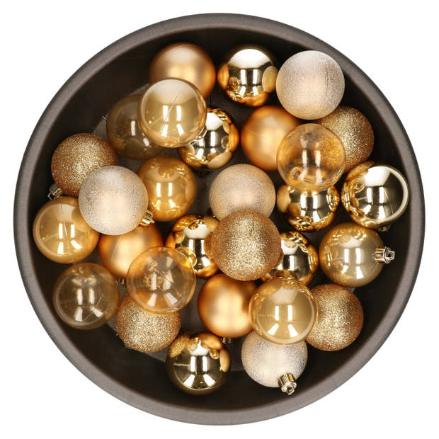 Cosy & Trendy kerstballen - 48x - goud - 6 cm - in opbergtas - Kerstbal