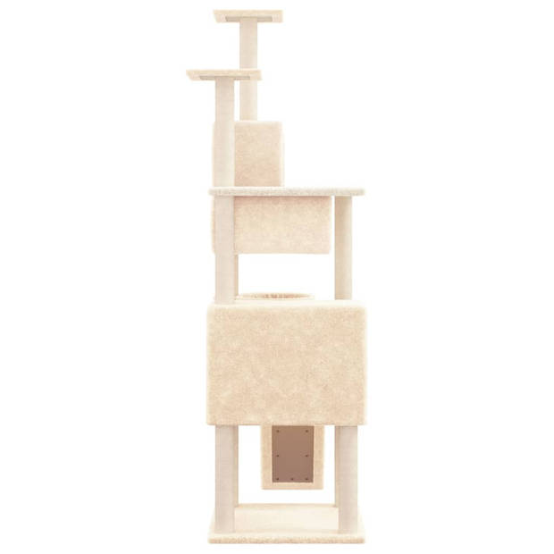 vidaXL Kattenmeubel met sisal krabpalen 168 cm crèmekleurig