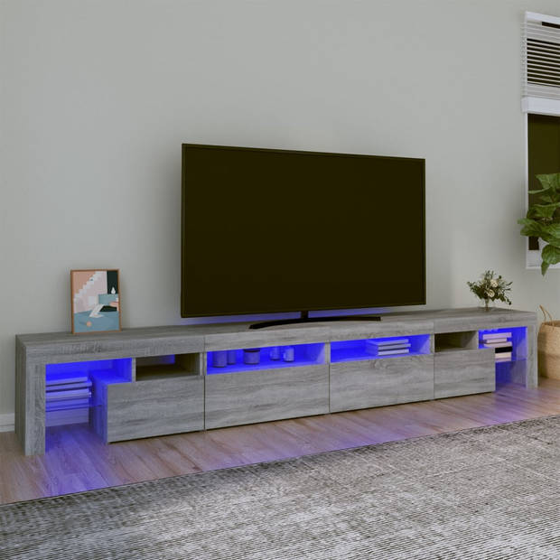 vidaXL Tv-meubel met LED-verlichting 260x36,5x40 cm grijs sonoma eiken