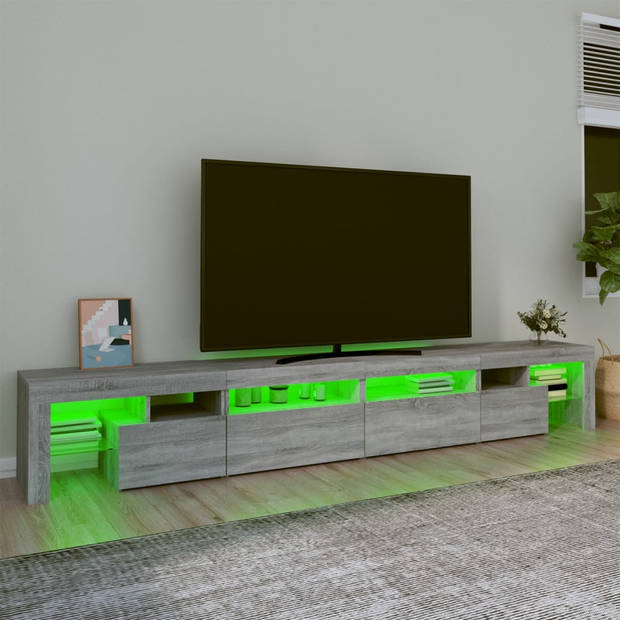 vidaXL Tv-meubel met LED-verlichting 260x36,5x40 cm grijs sonoma eiken