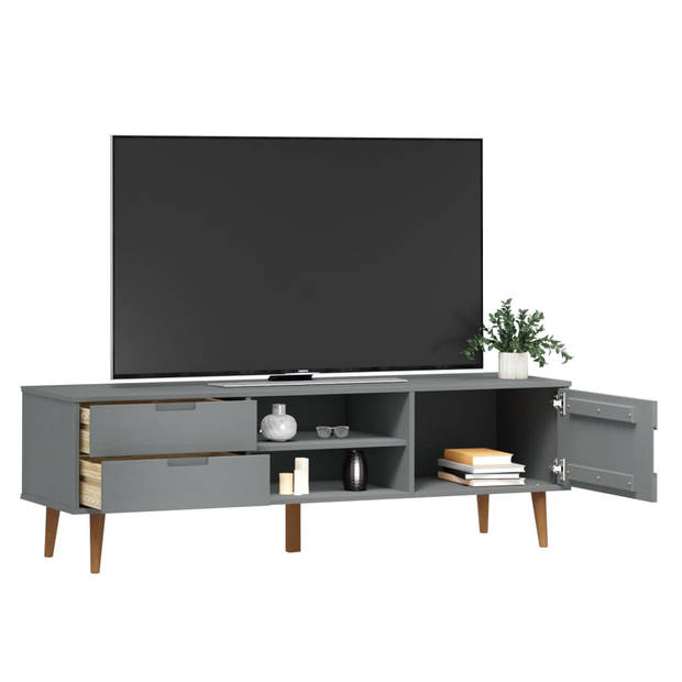 vidaXL Tv-meubel MOLDE 158x40x49 cm massief grenenhout grijs