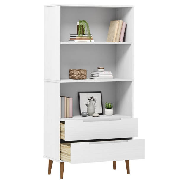 vidaXL Boekenkast MOLDE 85x35x170,5 cm massief grenenhout wit