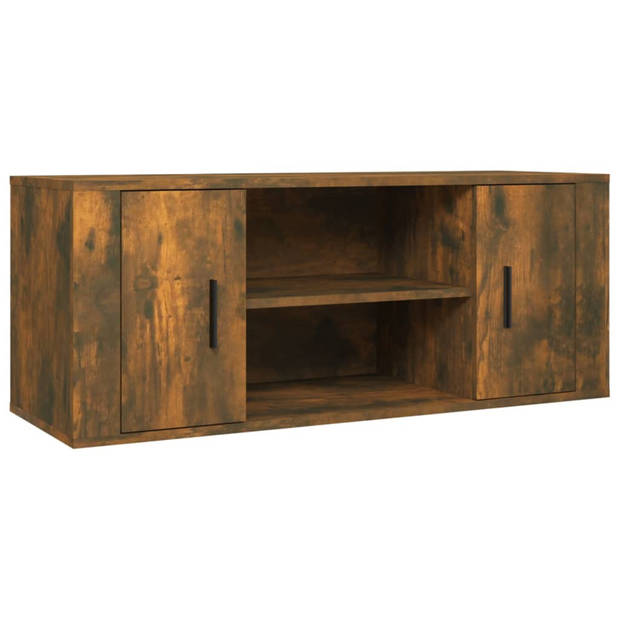 vidaXL Tv-meubel 100x35x40 cm bewerkt hout gerookt eikenkleurig