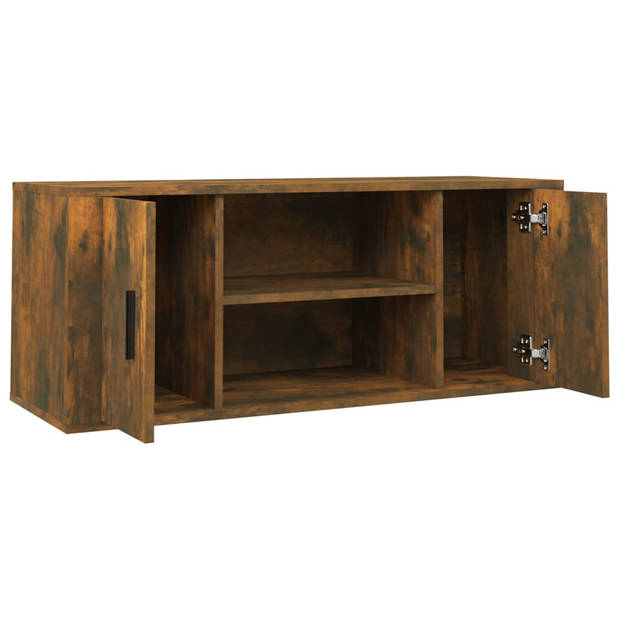 vidaXL Tv-meubel 100x35x40 cm bewerkt hout gerookt eikenkleurig