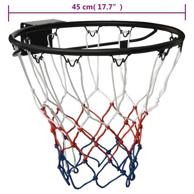 The Living Store Basketbalring Stalen - Wandmontage - Duurzaam - Stabiel - Geschikt voor binnen en buiten - 45 cm -