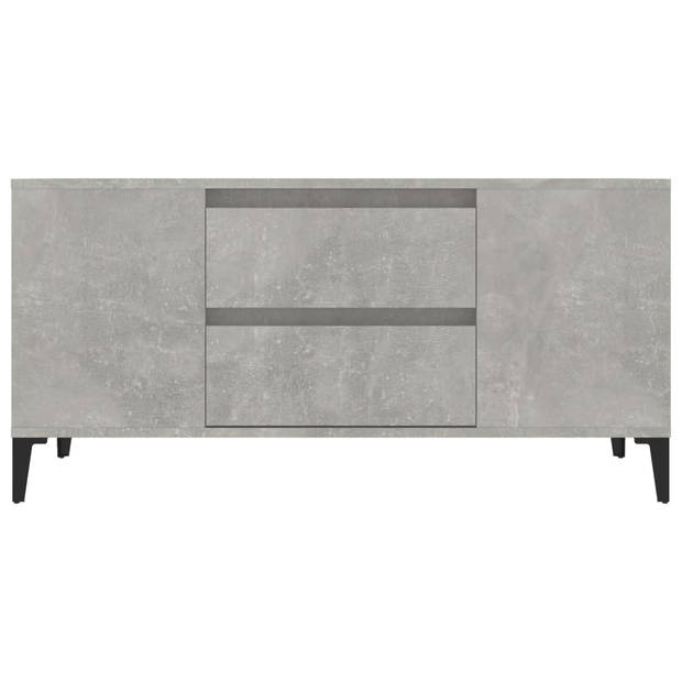 vidaXL Tv-meubel 102x44,5x50 cm bewerkt hout betongrijs