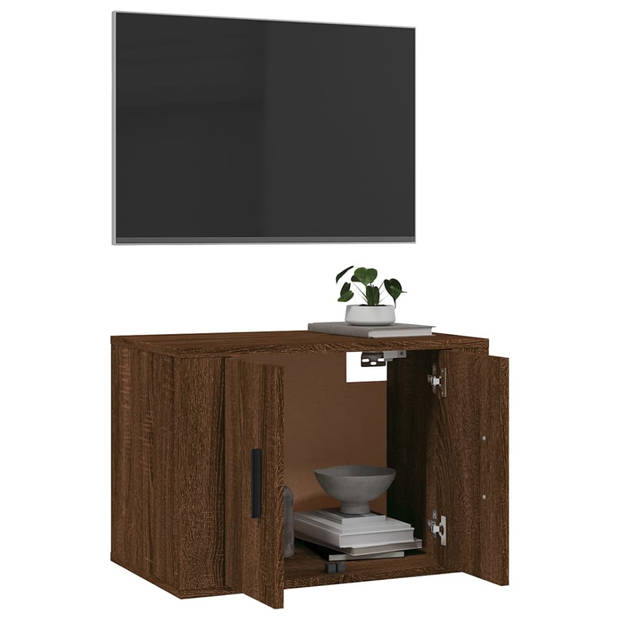 The Living Store TV-meubel - bruineiken - 57 x 34.5 x 40 cm - wandgemonteerd