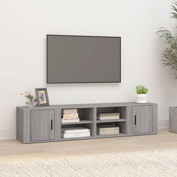 The Living Store TV-meubel - Grijs Sonoma eiken - 80 x 31.5 x 36 cm - Stevig materiaal