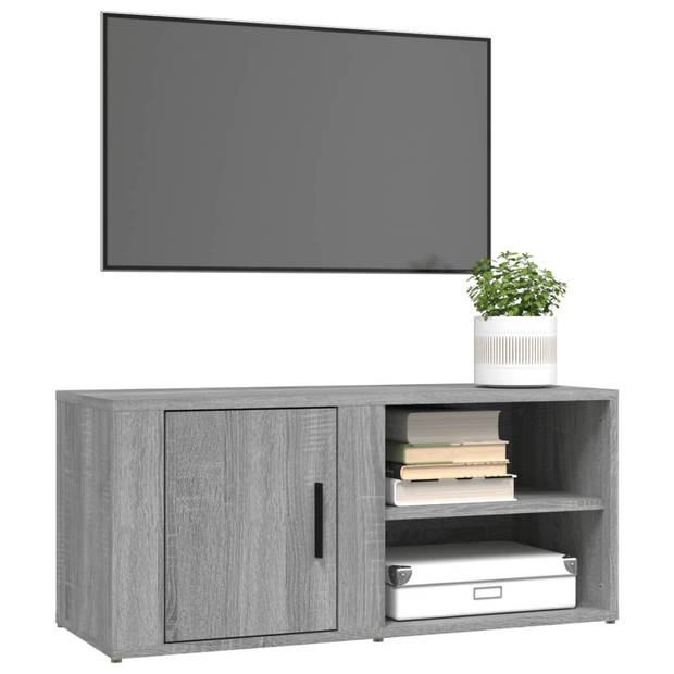 The Living Store TV-meubel - Grijs Sonoma eiken - 80 x 31.5 x 36 cm - Stevig materiaal