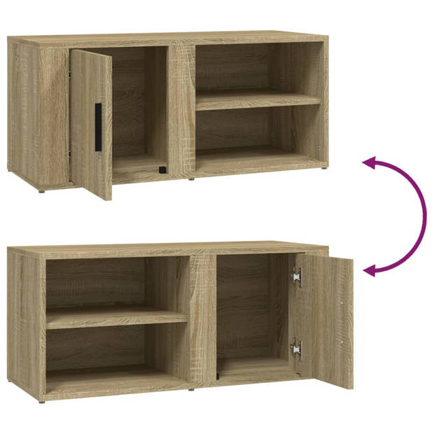 vidaXL Tv-meubel 80x31,5x36 cm bewerkt hout sonoma eikenkleurig