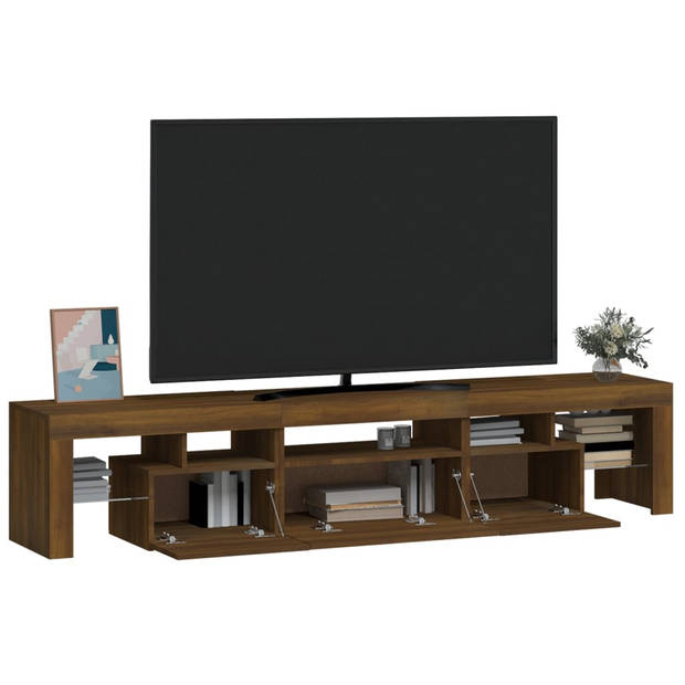 vidaXL Tv-meubel met LED-verlichting 200x36,5x40 cm bruineikenkleurig