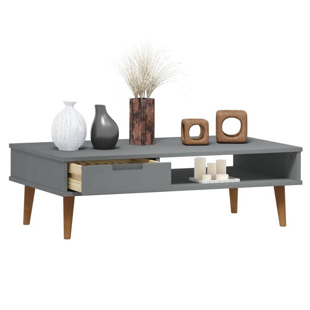 The Living Store MOLDE Salontafel - 100 x 55 x 31 cm - Massief grenenhout - UV-lak