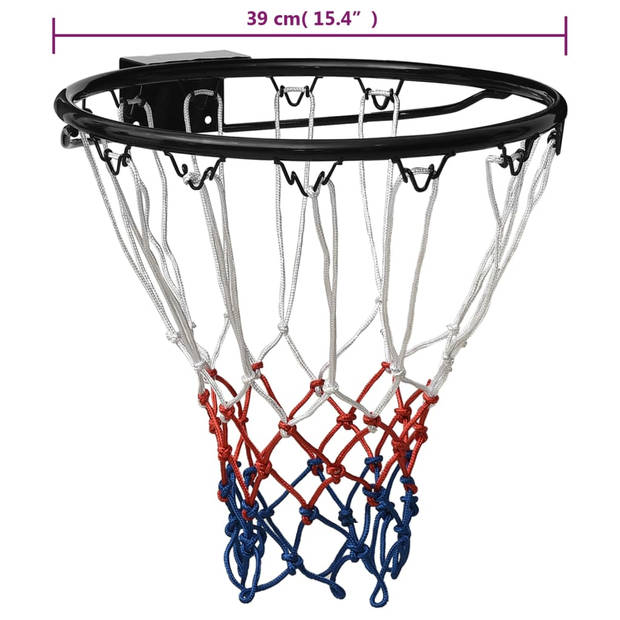 vidaXL Basketbalring 39 cm staal zwart
