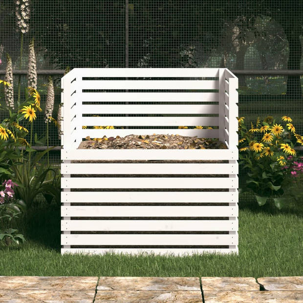 The Living Store Compostbak - Massief grenenhout - 100 x 100 x 102 cm - praktische tuinafvalverzamelaar