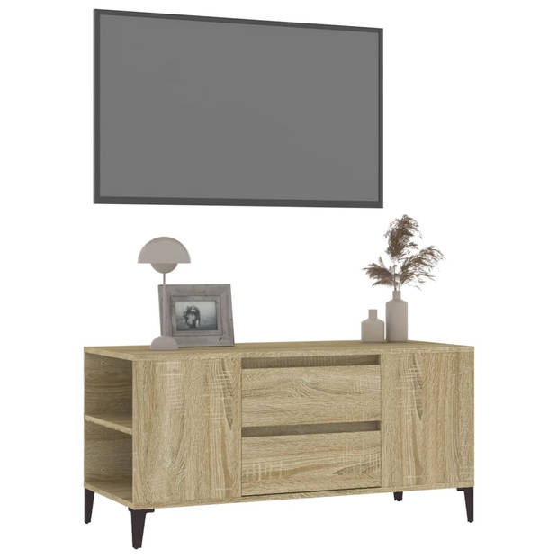vidaXL Tv-meubel 102x44,5x50 cm bewerkt hout sonoma eikenkleurig