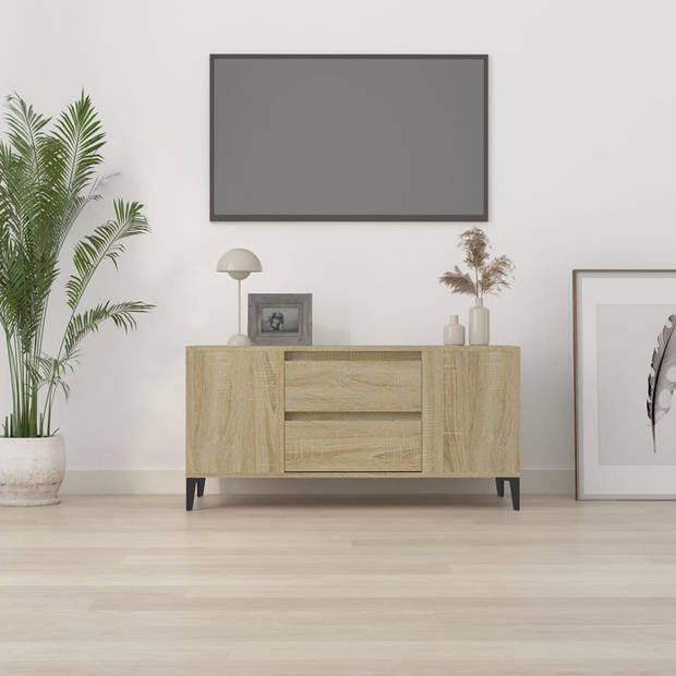 vidaXL Tv-meubel 102x44,5x50 cm bewerkt hout sonoma eikenkleurig