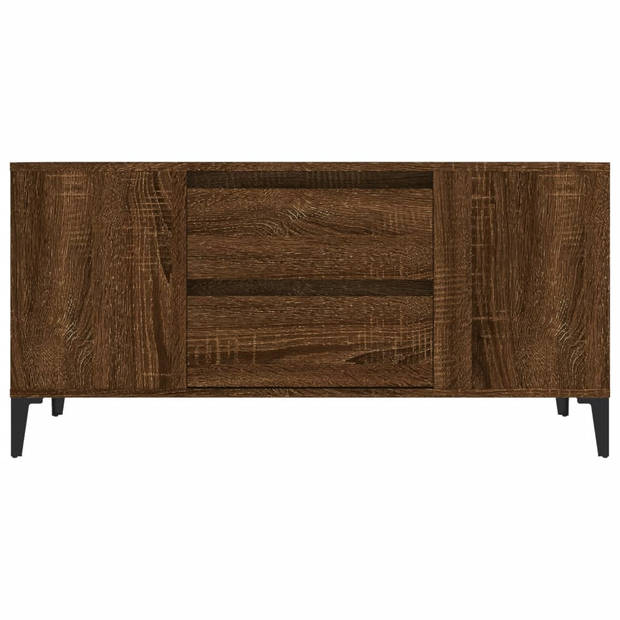 vidaXL Tv-meubel 102x44,5x50 cm bewerkt hout bruin eikenkleur