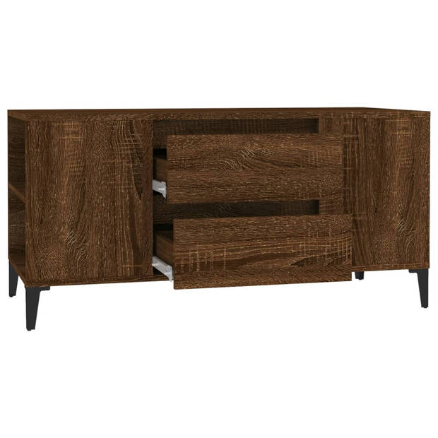 The Living Store TV-meubel Industrieel - Bruineiken - 102 x 44.5 x 50 cm