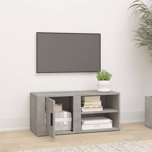 vidaXL Tv-meubel 80x31,5x36 cm bewerkt hout betongrijs