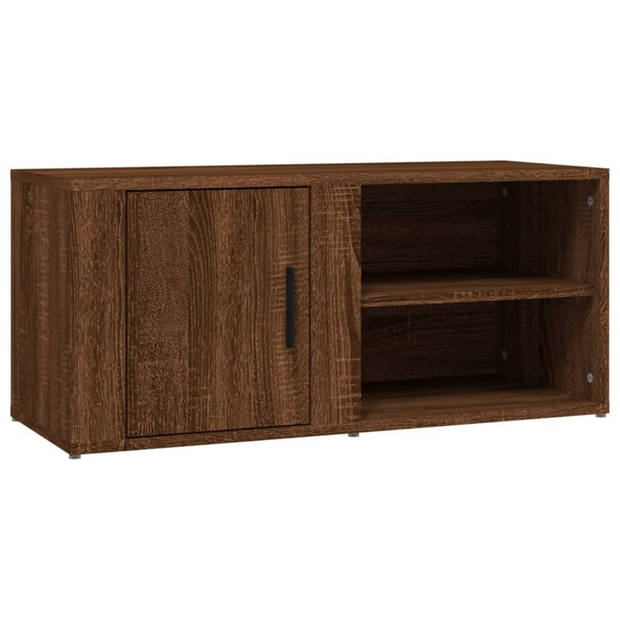 vidaXL Tv-meubel 80x31,5x36 cm bewerkt hout bruin eikenkleur