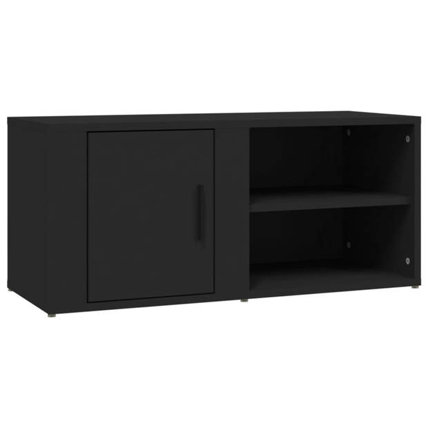 vidaXL Tv-meubel 80x31,5x36 cm bewerkt hout zwart