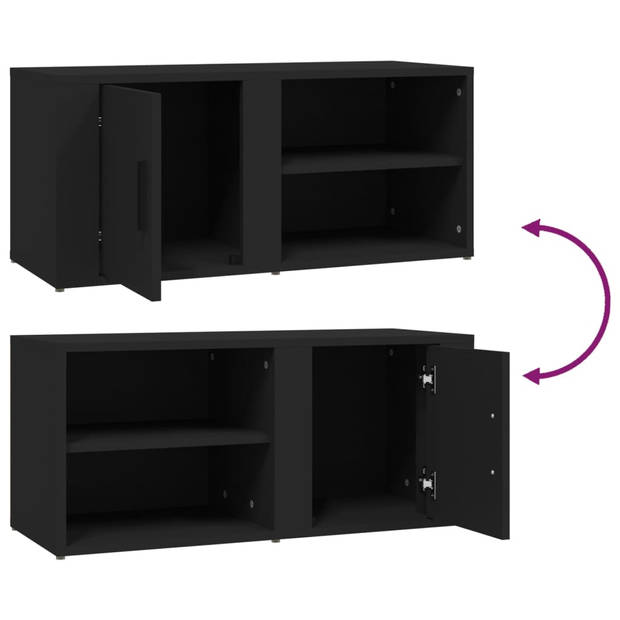 vidaXL Tv-meubels 2 st 80x31,5x36 cm bewerkt hout zwart