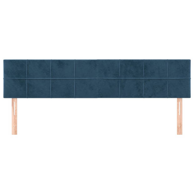 vidaXL Hoofdborden 2 st 80x5x78/88 cm fluweel donkerblauw