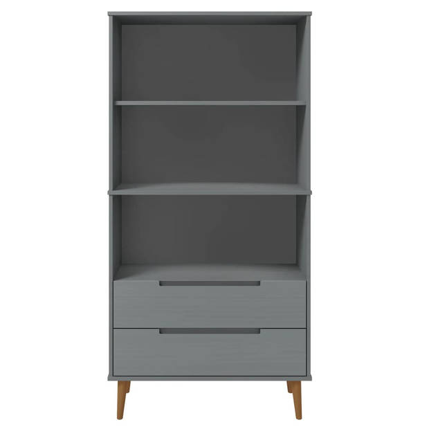 vidaXL Boekenkast MOLDE 85x35x170,5 cm massief grenenhout grijs