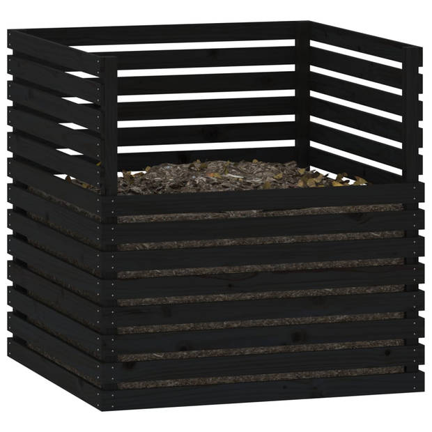 vidaXL Compostbak 100x100x102 cm massief grenenhout zwart