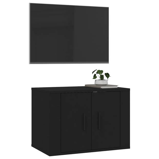 vidaXL Tv-wandmeubel 57x34,5x40 cm zwart