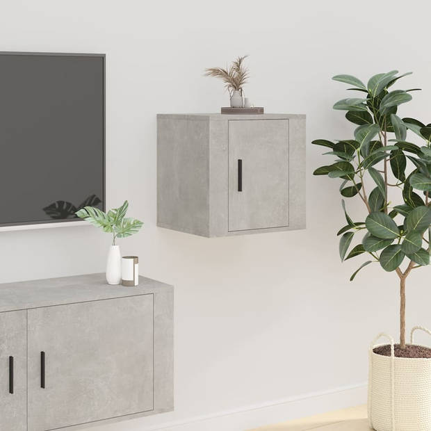 The Living Store TV-wandmeubel - Betongrijs - 40 x 34.5 x 40 cm - Bewerkt hout