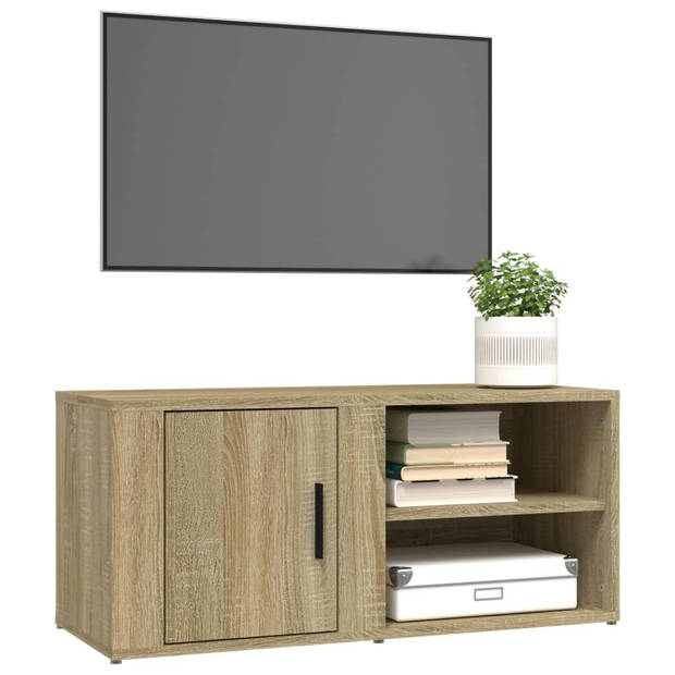 vidaXL Tv-meubel 80x31,5x36 cm bewerkt hout sonoma eikenkleurig