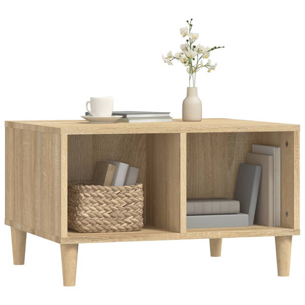 The Living Store Salontafel Scandinavische Stijl - Opbergruimte - Hout - 60 x 50 x 36.5 cm