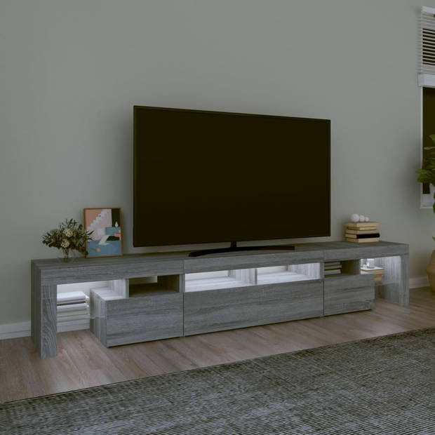 vidaXL Tv-meubel met LED-verlichting 230x36,5x40 cm grijs sonoma eiken