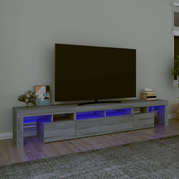 The Living Store TV-meubel Sonoma Eiken - 230x36.5x40 cm - Met RGB LED