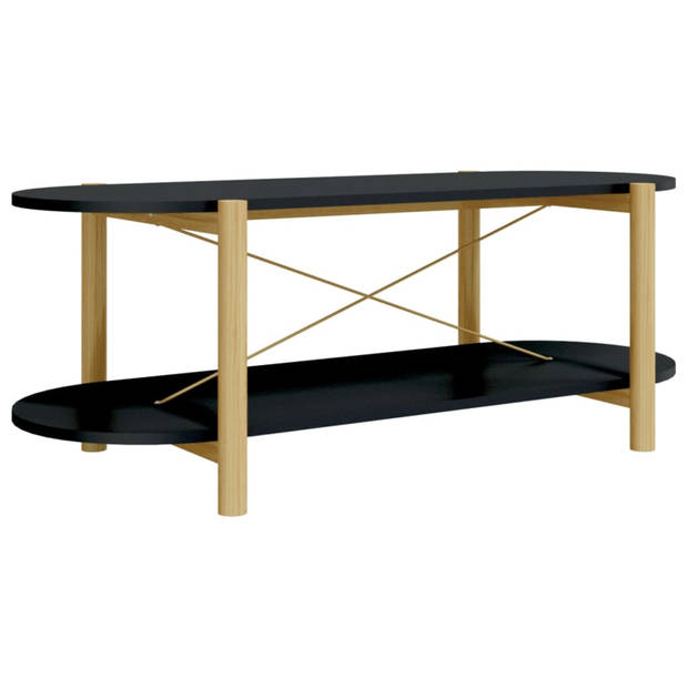 vidaXL Salontafel 110x48x40 cm bewerkt hout zwart