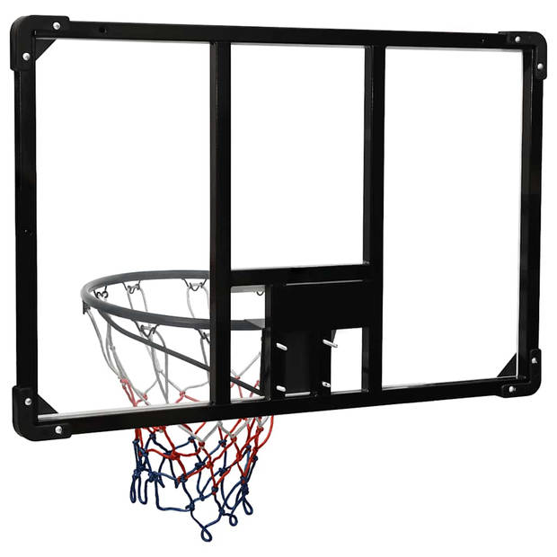 vidaXL Basketbalbord 90x60x2,5 cm polycarbonaat transparant