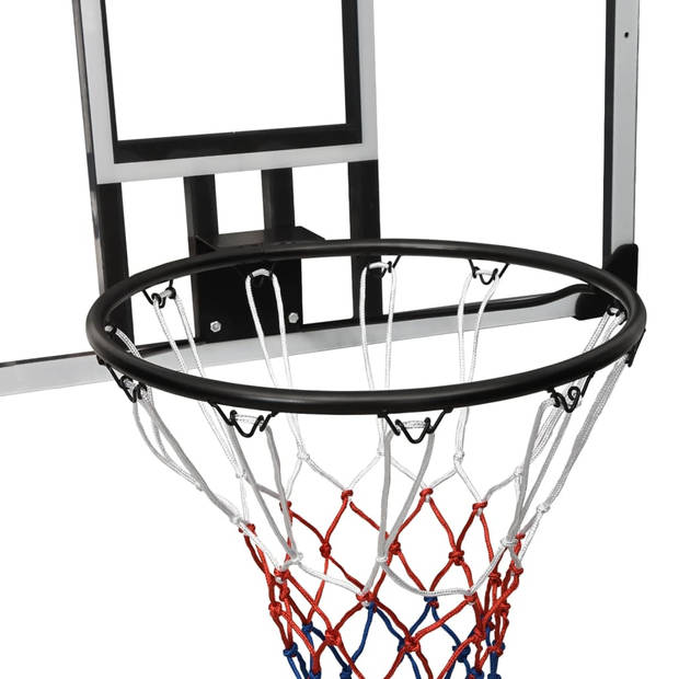 The Living Store Wandgemonteerde Basketbalring - Duurzaam Polycarbonaat - Stalen Ring met Nylon Net - Geschikt voor