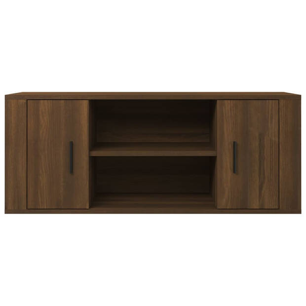 vidaXL Tv-meubel 100x35x40 cm bewerkt hout bruin eikenkleur