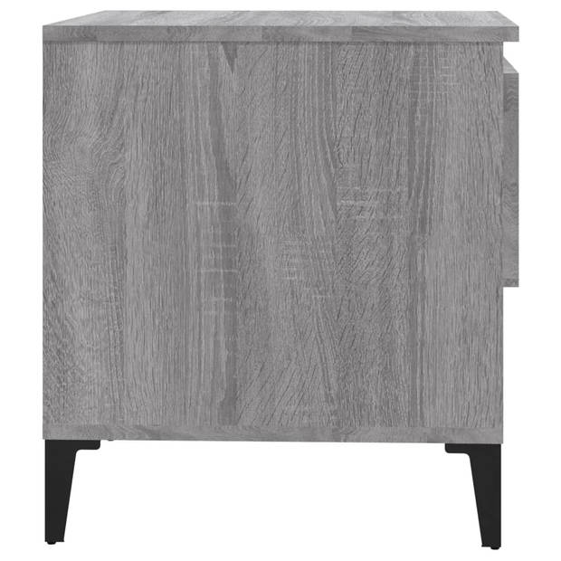 vidaXL Bijzettafels 2 st 50x46x50 cm bewerkt hout grijs sonoma eiken