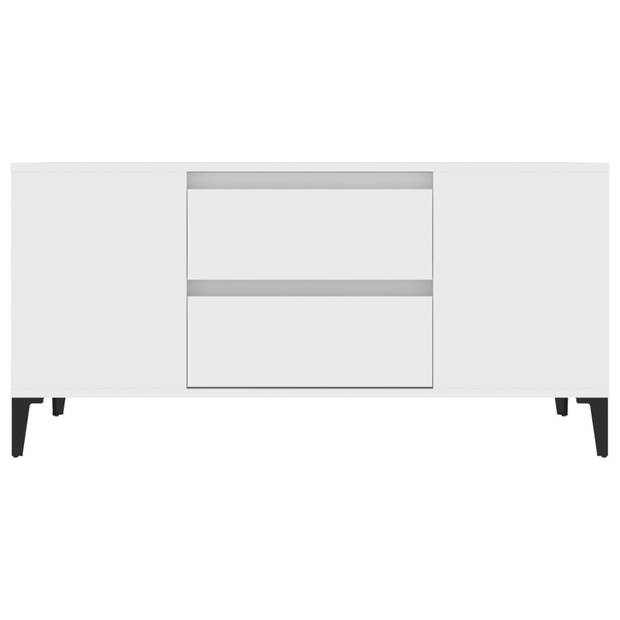 vidaXL Tv-meubel 102x44,5x50 cm bewerkt hout wit