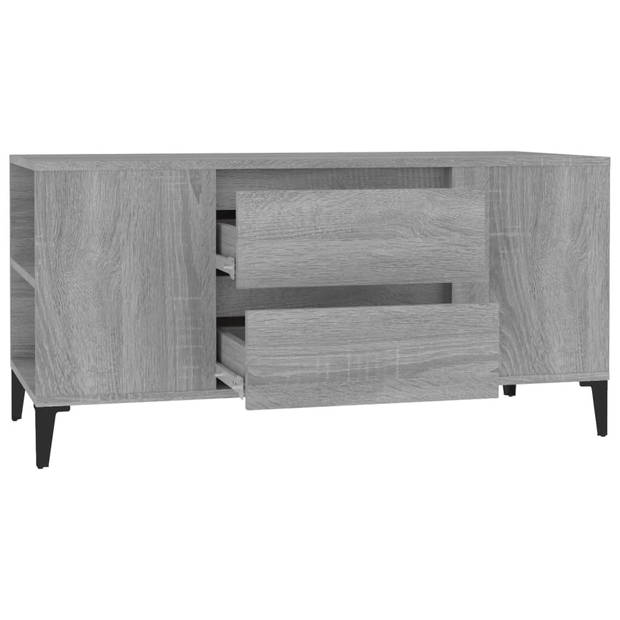 vidaXL Tv-meubel 102x44,5x50 cm bewerkt hout grijs sonoma eikenkleurig